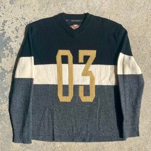 Men’s Harley‑Davidson 100% Wool V‑Neck Sweater – Vintage Racing Style (EUC)